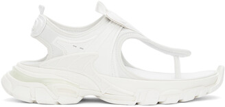 Balenciaga White Slingback Thong Sandals