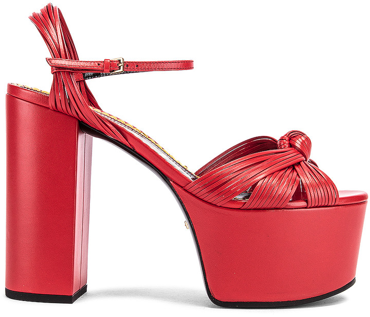 Gucci Crawford Platform Sandals in Heron Red | FWRD - ShopStyle