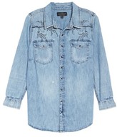 Thumbnail for your product : Lucky Brand Plus Size Women's Embroidered Denim Shirt