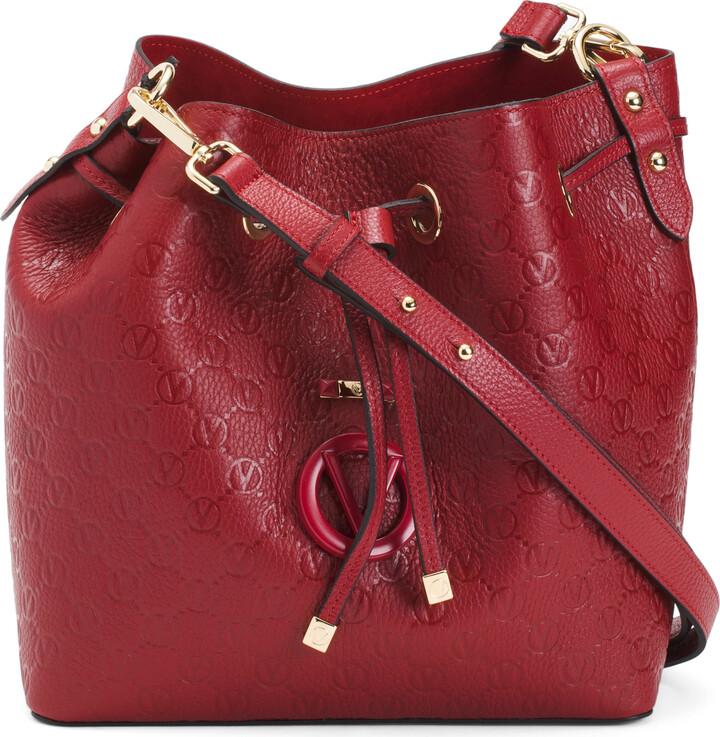 Valentino By Mario Valentino Made In Italy Leather Karl Dollaro Bucket