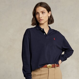 Ralph Lauren Cotton Cropped Polo Shirt - ShopStyle Tops
