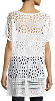Thumbnail for your product : Johnny Was Lalla Long Eyelet Tunic, White
