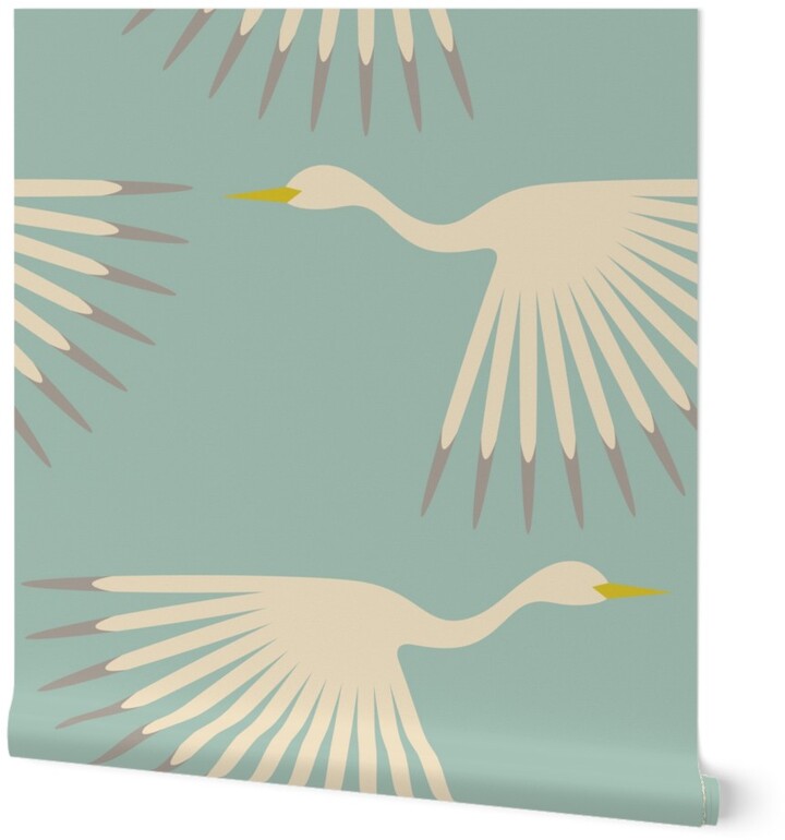Shutterfly Wallpapers Art Deco Storks Wallpaper, Test Swatch (2' x 1