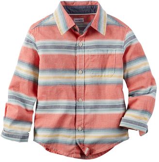 Carter's Baby Boy Woven Patterned Button-Down Shirt