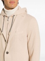 Thumbnail for your product : Eleventy Hooded Herringbone Single-Breasted Blazer