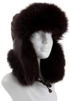 Thumbnail for your product : Pologeorgis Fur-Trimmed Leather Hat