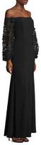 Thumbnail for your product : Laundry by Shelli Segal Off-The-Shoulder Embroidered Gown
