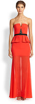 Thumbnail for your product : BCBGMAXAZRIA Caitlyn Strapless Peplum Gown