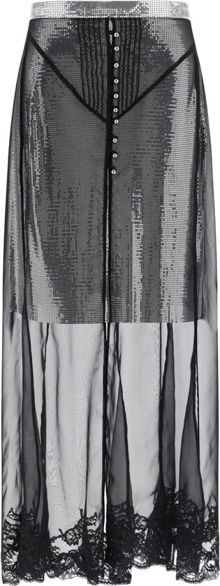 Paco Rabanne Semi-Sheer Jupe Long Skirt