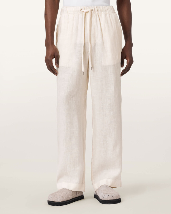 AllSaints Sharp Straight Leg Linen Pants