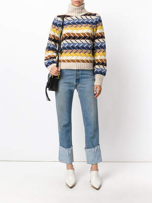 Chloé zig-zag intarsia chunky sweater