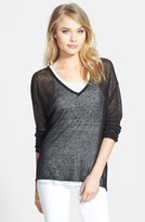 Thumbnail for your product : Feel The Piece 'Scooter' Sheer V-Neck Pullover
