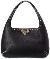 Thumbnail for your product : Valentino Rockstud Small Grainy Leather Hobo Bag