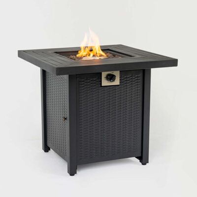 Red Barrel Studio 28-inch Iron Square Propane Fire Pit Table