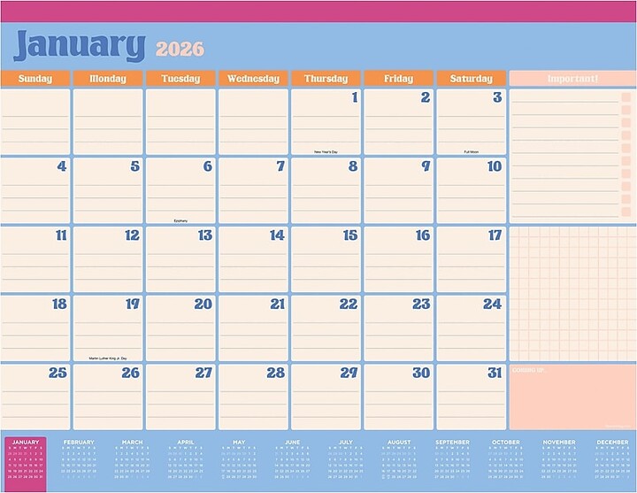TFPublishing 2026 TF Publishing 17" x 12" Monthly Desk Calendar, (26-8508)