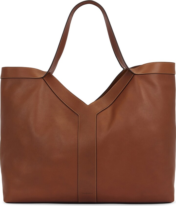 Saint Laurent Giant Y Tote in Brown