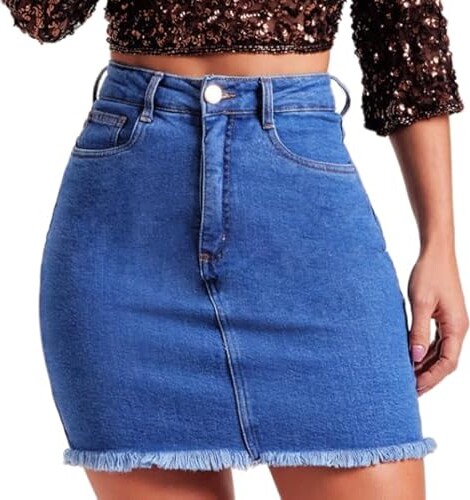 Mrs Duberess Women Denim Skirt Women Midi Skirt Stretch Jeans