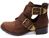 Thumbnail for your product : Charlotte Russe Double Belted Lug Sole Cut-Out Ankle Boots