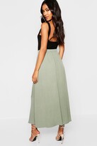 Thumbnail for your product : boohoo Mock Horn Button Through Midi Skirt