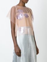Thumbnail for your product : MSGM embroidered sheer blouse - women - Polyamide - 40