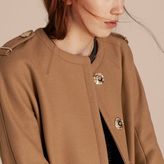 Thumbnail for your product : Burberry Technical Wool Cashmere Blend Collarless Coat