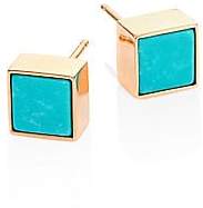ginette_ny Women's Ever Turquoise & 14K Rose Gold Stud Earrings