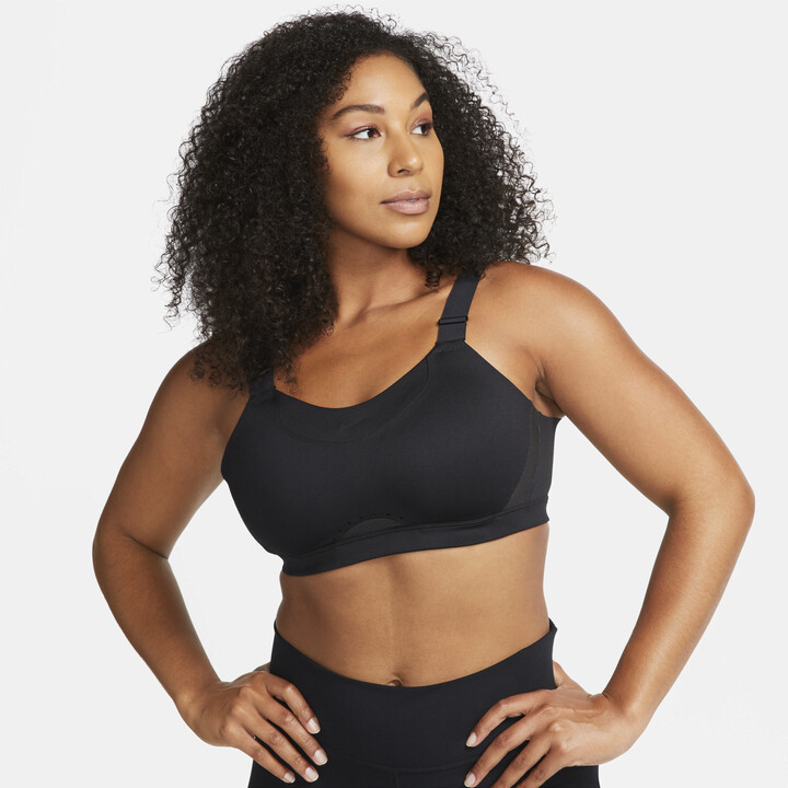 Nike Women's Alpha HighSupport Padded Adjustable Sports Bra in Black