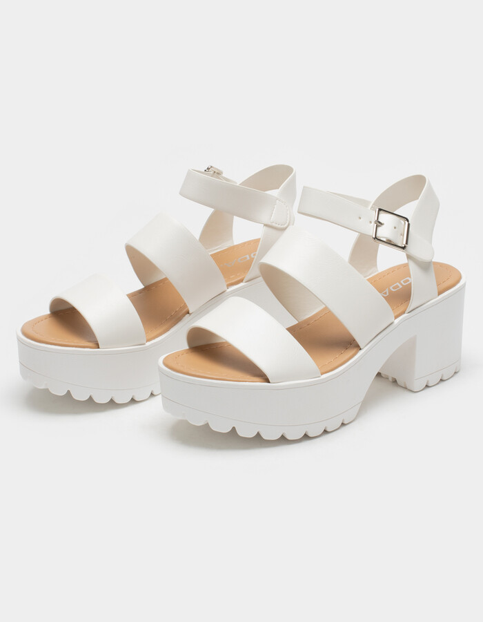 soda platform sandals white