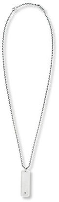 Steve Madden Stainless Steel Dog Tag Pendant Chain Necklace