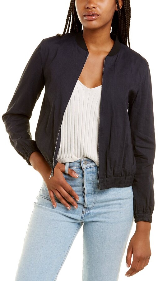 Theory Baharah LinenBlend Bomber Jacket ShopStyle