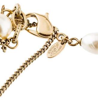 Chanel Faux Pearl, CC & Camellia Station Necklace
