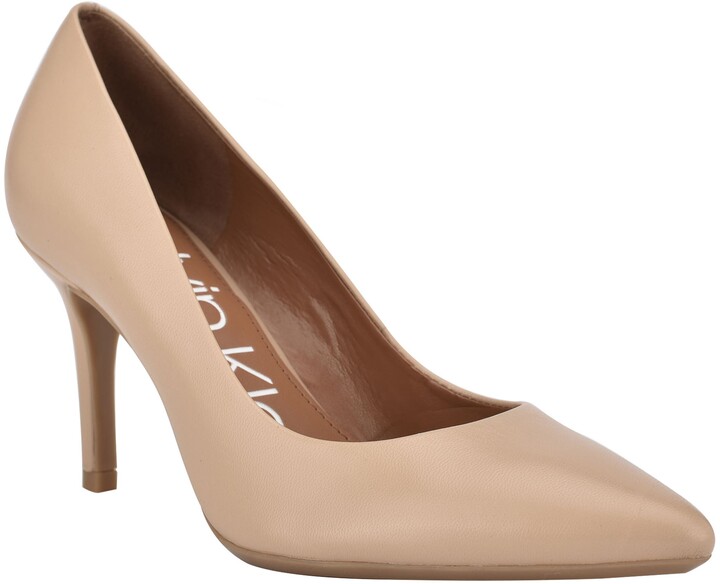 Calvin Klein Beige Leather Women's Pumps | Shop the world's largest  collection of fashion | ShopStyle