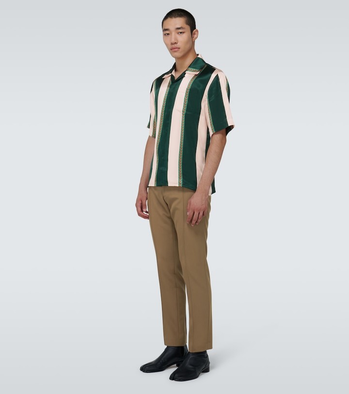 Casablanca Laurel striped silk bowling shirt ShopStyle