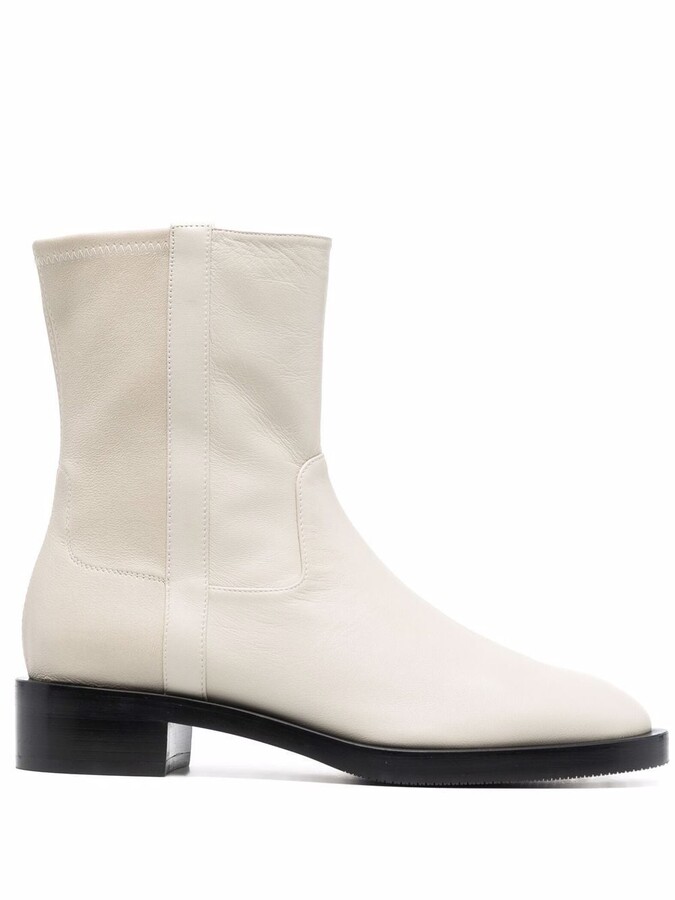 slip on leather booties