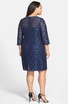 Thumbnail for your product : Adrianna Papell Geometric Lace Shift Dress (Plus Size)