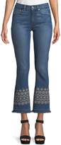 Thumbnail for your product : Derek Lam 10 Crosby Jane Mid-Rise Flip-Flop Flare Jeans w/ Eyelet Embroidery