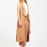 Thumbnail for your product : Paisie Sleeveless Draped Longline Jacket With Tie Belt