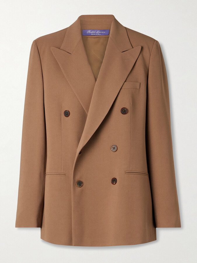 Ralph Lauren Collection Harlee Double-breasted Crepe Blazer - Brown
