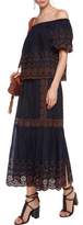 Thumbnail for your product : See by Chloe Broderie Anglaise Printed Cotton Maxi Skirt
