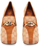 Thumbnail for your product : Gucci Zumi Gg Canvas And Suede Pumps - Beige