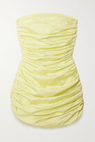 Thumbnail for your product : BONDI BORN + Net Sustain Rushi Strapless Ruched Organic Silk-blend Mini Dress