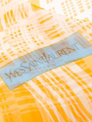 Yves Saint Laurent Pre-Owned 1960's Plaid Frayed Scarf
