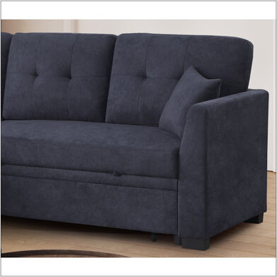 Ebern Designs Sectional Sofa Bed, Dark Grey