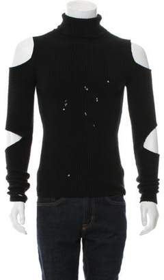Fap Regress Distressed Merino Wool Turtleneck Sweater black Fap Regress Distressed Merino Wool Turtleneck Sweater