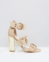 Thumbnail for your product : Office Shots Eyelet Strap Suede Block Heeled Sandals