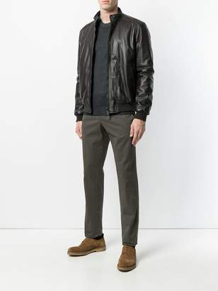 Etro zipped leather jacket