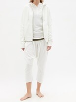 Thumbnail for your product : DOMI Zipped Organic-cotton Jersey Hooded Sweatshirt - White