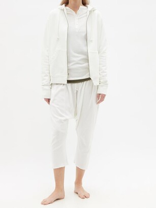 DOMI Zipped Organic-cotton Jersey Hooded Sweatshirt - White