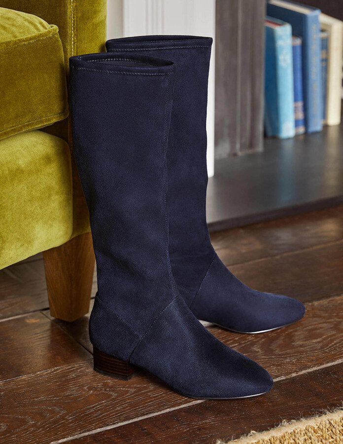 Navy Flat Boots | Shop The Largest Collection | ShopStyle