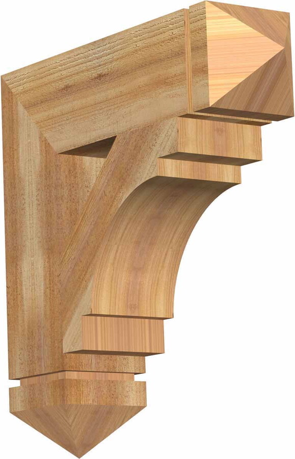 Ekena Millwork 3 1/2"W x 26"D x 30"H Merced Arts & Crafts Smooth Bracket, Western Red Cedar